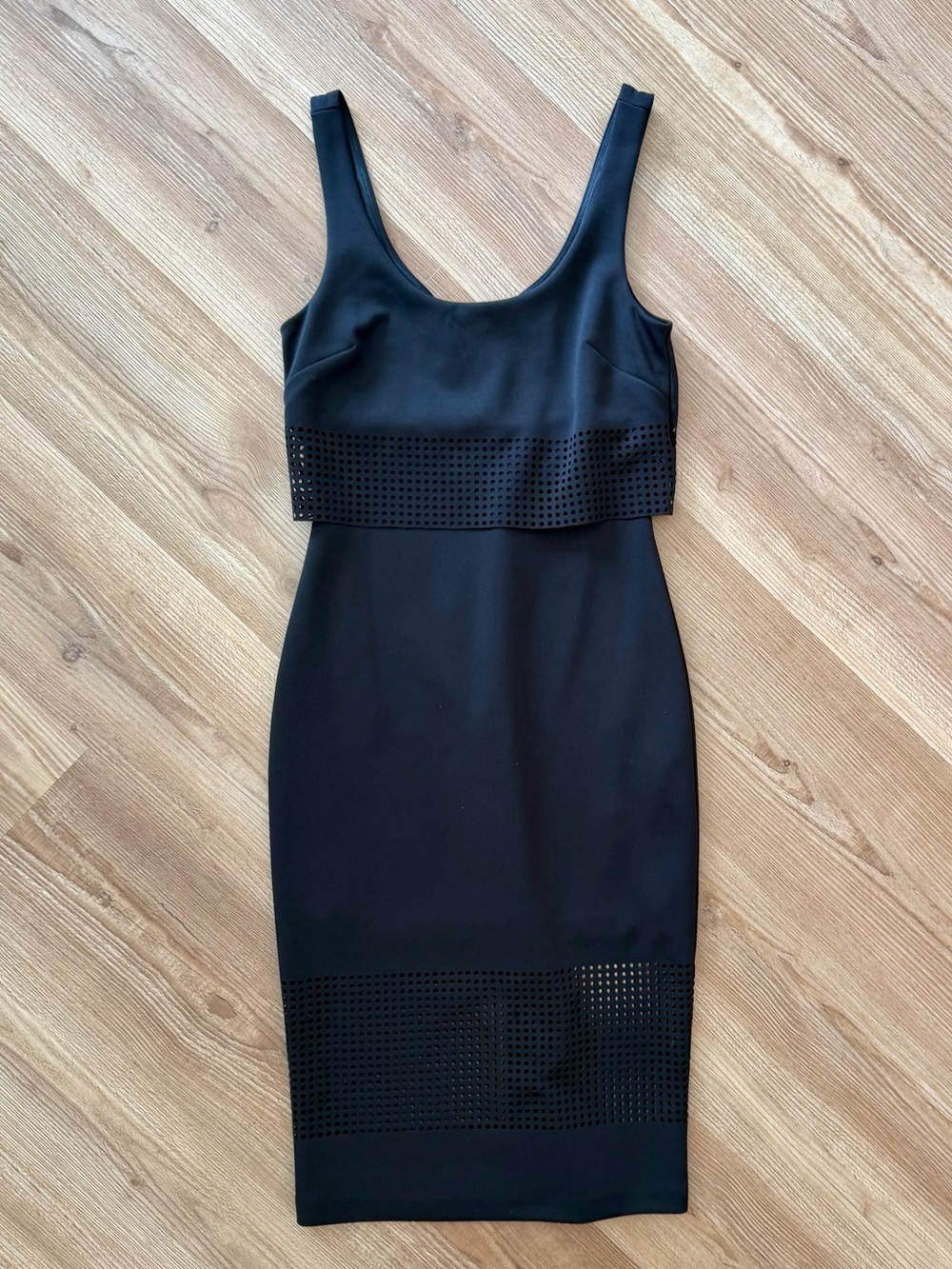 Bebe Little Black Dress with Mesh Accent size S